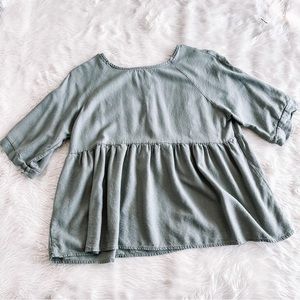 Sage Green Babydoll Top